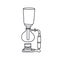 Alternative coffee maker, device for brewing coffee doodle icon