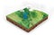 Alternative energy concept illustration. Plot of land with layers 3d rendering