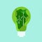 Alternative energy. Eco friendly light bulb with wind generators on blue background, illustration