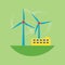 Alternative energy source wind station vector illustration.