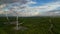 Alternative Energy. Wind farm. Aerial view of horizontal-axis wind turbines generating electricity Wind energy. Clean