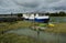 Alternative Living. Solar powered Houseboat on River Adur. Sussex. UK