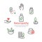 Alternative Medicine banner. Naturopathy line icons. Vector sign for web graphic.