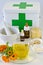 Alternative Medicine.Herbal Therapy. Calendula products.