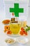 Alternative Medicine. Herbal therapy. Calendula products.