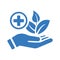 Alternative medicine, herbal, traditional medicine blue icon
