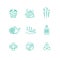 Alternative medicine homeopathy herb thin line vector icons