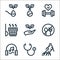alternative medicine line icons. linear set. quality vector line set such as ginseng, stethoscope, music therapy, no food, hand,