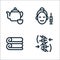 alternative medicine line icons. linear set. quality vector line set such as massage, towels, mesotherapy