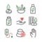 Alternative Medicine symbols. Naturopathy line icons. Vector sign for web graphic.