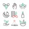 Alternative Medicine symbols. Naturopathy line icons. Vector sign for web graphic.