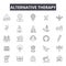 Alternative therapy line icons for web and mobile design. Editable stroke signs. Alternative therapy outline concept