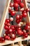 Alternative wooden christmas tree. A handmade Christmas tree and red christmas balls.