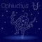 Alternative Zodiac sign Ophiuchus with snowflakes