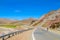 Altiplano desert arid landscape and asphalt road