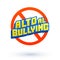 Alto al Bullying, Stop Bullying spanish text vector  design.