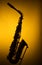 Alto Saxophone in Silhouette on Yellow