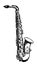 Alto Saxophone, vintage illustration