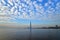 Altocumulus cloud over sea.