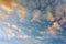 Altocumulus clouds against blue sky