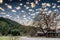 Altocumulus clouds over Paramount Ranch Western town in southern California