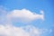 Altocumulus, stratocumulus and cumulus fluffy clouds.