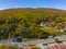 Alton Bay aerial view in fall, NH, USA