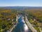 Alton Bay aerial view in fall, NH, USA