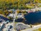 Alton Bay aerial view in fall, NH, USA