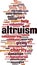 Altruism word cloud