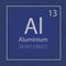 Aluminium Al chemical element icon