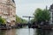 Aluminium Bridge in Kloveniersburgwal canal in central Amsterdam