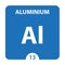 Aluminium Chemical 13 element of periodic table. Molecule And Communication Background. Aluminium Chemical Al, laboratory and