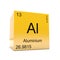 Aluminium chemical element symbol from periodic table