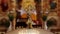 Aluminium church font, large bowl, with golden cross and saint water for the baptism of babies in Orthodox Church temple