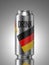 Aluminium drink can with water drops and German theme