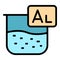 Aluminium liquid pot icon vector flat