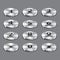 Aluminium phone circle buttons on gray background
