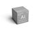 Aluminium. Post-transition metals. Chemical Element of Mendeleev\\\'s Periodic Table. 3D illustration