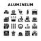 Aluminium Production Collection Icons Set Vector