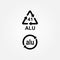 Aluminium recycling symbol ALU 41