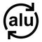 Aluminium recycling symbol ALU, aluminum metal recycling code ALU, vector illustration.