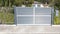 Aluminium sliding modern home gray steel gate portal of suburb house