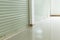 Aluminium steel roller shutter door and tile floor