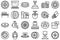 Aluminium wheels icons set outline vector. Car factory