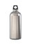 Aluminum Alloy or Titanium Metal Hiking or Cycling Sports Water Bottle with Black Bung for Carabiner Isolated on White Background.