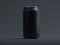 Aluminum beer or soda can with droplets isolated on grey, 3d rendering.