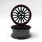 Aluminum black wheel image 3D high quality rendering. White picture figured alloy rim for car.