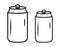 Aluminum cans / soda cans line art vector icon for apps and websites