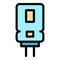 Aluminum capacitor icon color outline vector